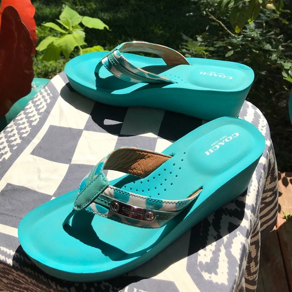 coach jaden wedge flip flops